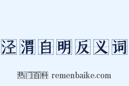 泾渭自明反义词是什么意思的图片